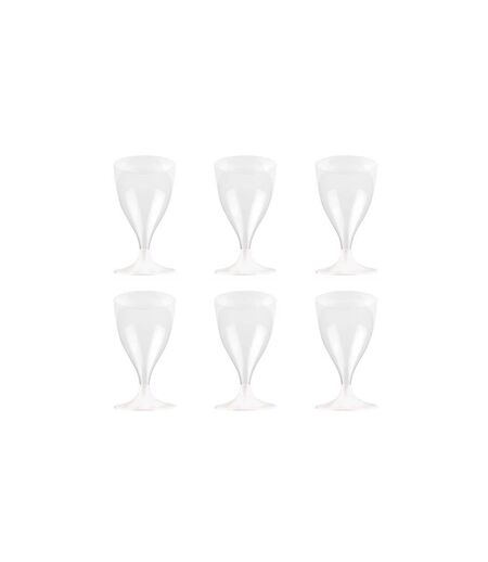 Lot de 6 Verres à Vin Réutilisable Plastique 18cl Transparent