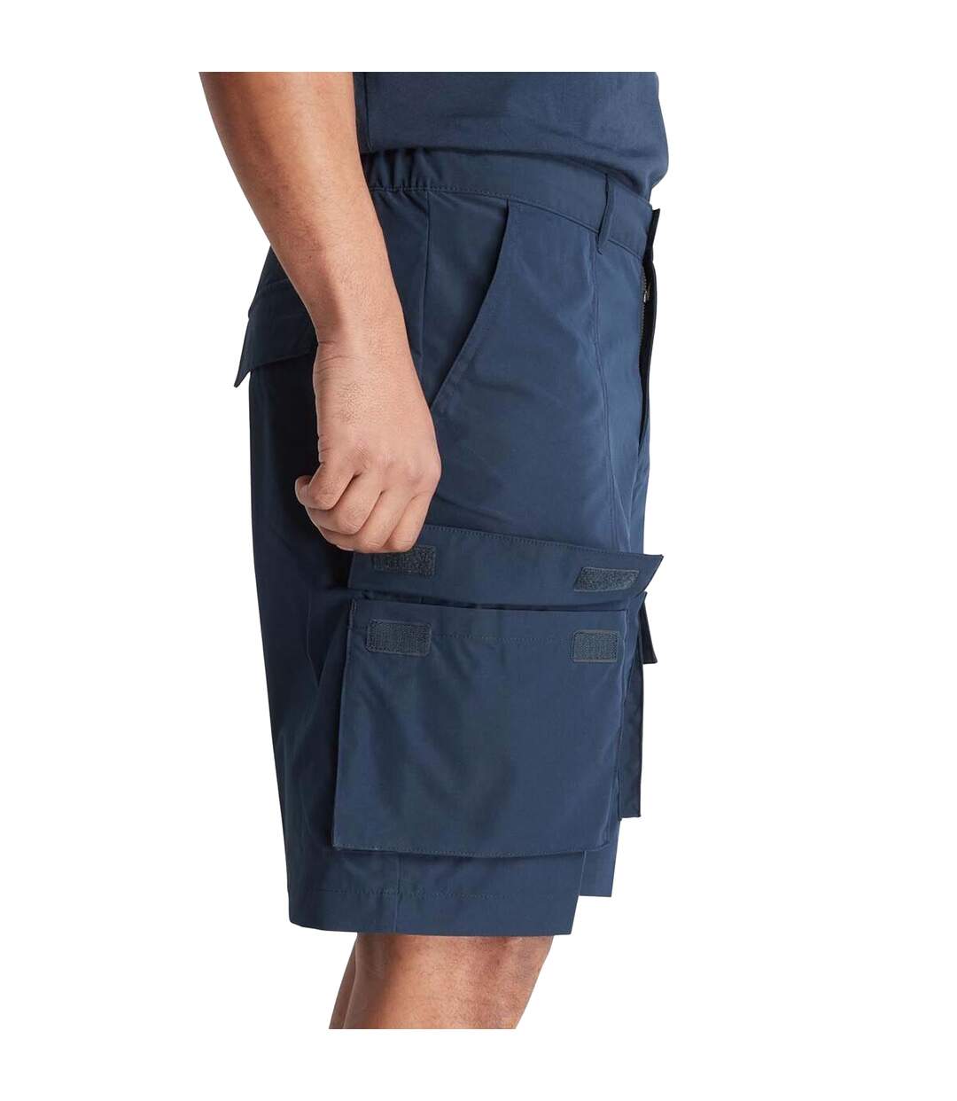 Mens Leather Badge Water Repellent Cargo Shorts Navy Timberland-4