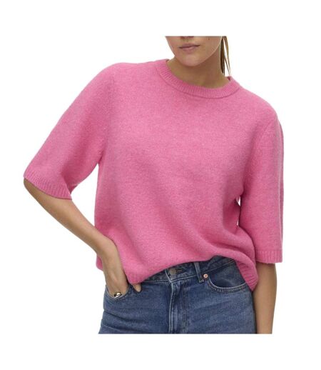 Pull manches courtes rose femme vero moda boom