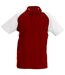Kariban Mens Contrast Baseball Polo Shirt (Red/Light Grey/White) - UTRW702