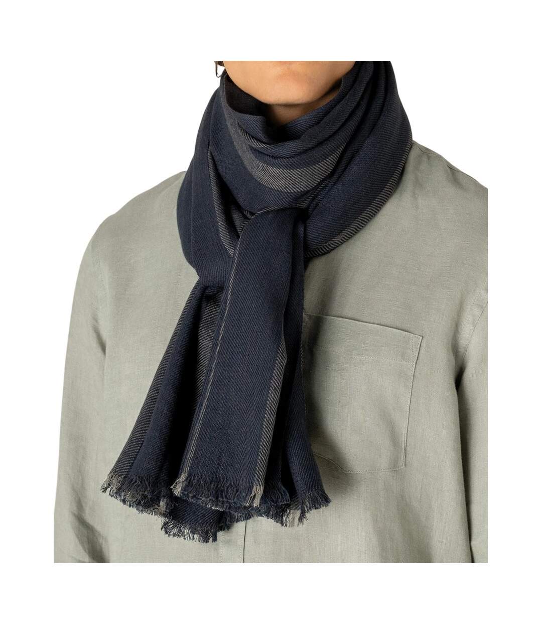 Unisex Adult Striped Twill Scarf One Size Marine Spasso-2