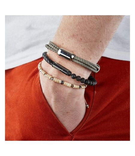 Bracelet beige/acier homme geographical norway 315018 - taille unique