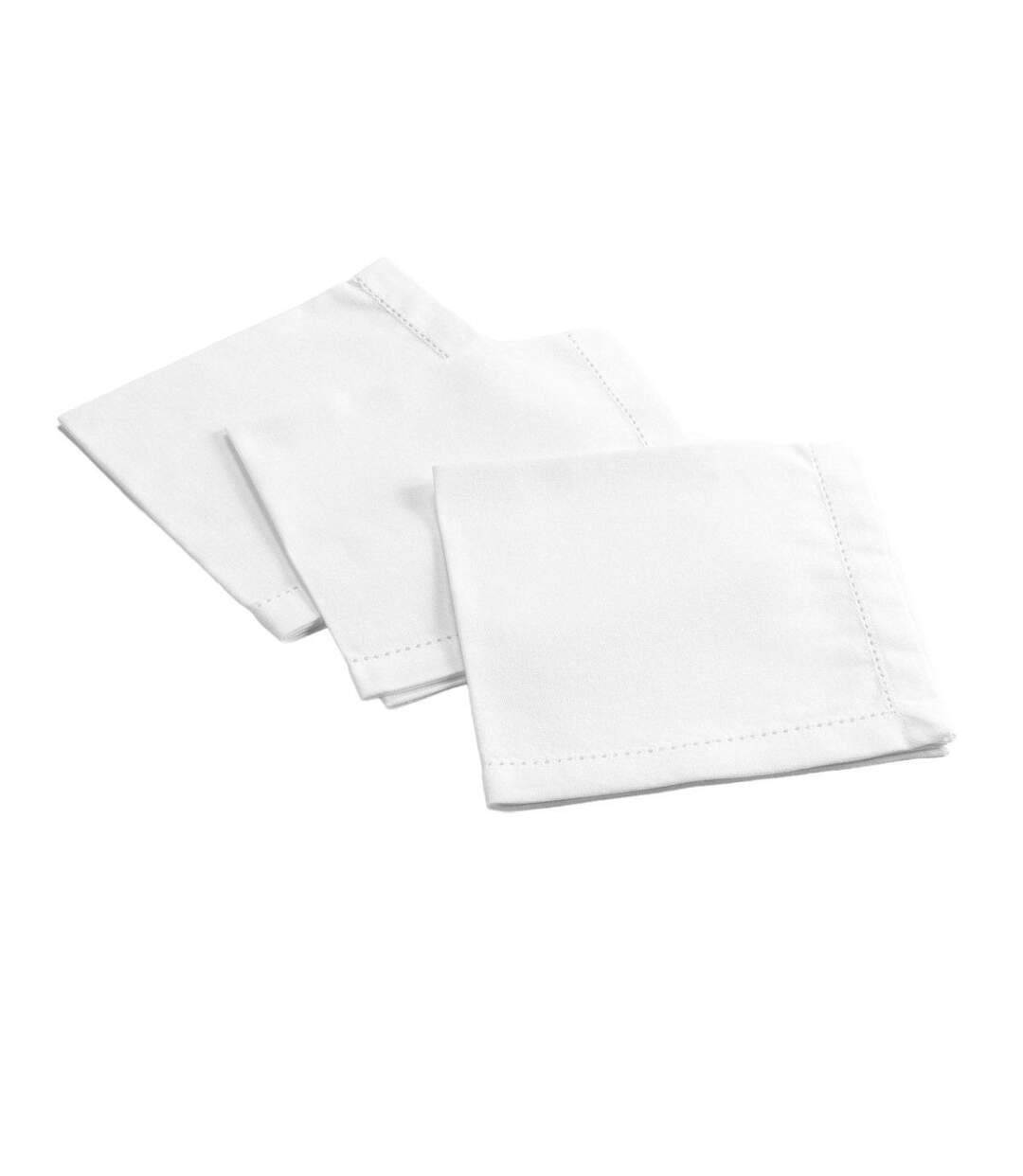 Lot de 3 Serviettes de Table Charline 40x40cm Blanc-1