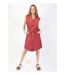 Robe courte ASSIA rouge en coton col chemise Coton Du Monde