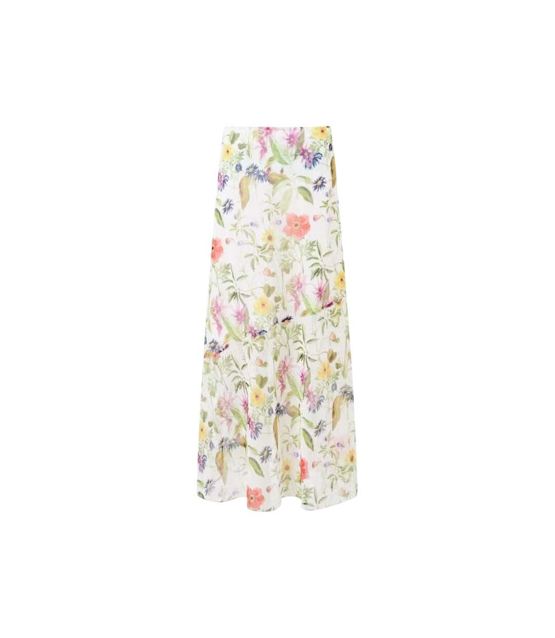 Womens/ladies Floral Pattern A-line Maxi Skirt White Multicoloured French Connection-2