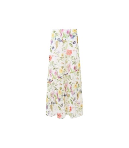 Womens/ladies Floral Pattern A-line Maxi Skirt White Multicoloured French Connection