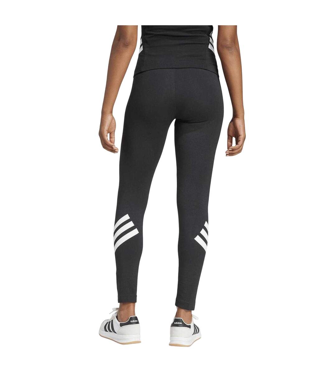Womens/ladies 3 Stripes Leggings Black Adidas-2