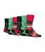 Gentle Grip - 6 Paires Homme Chaussettes Noel Sans Elastiques Fantaisie-1