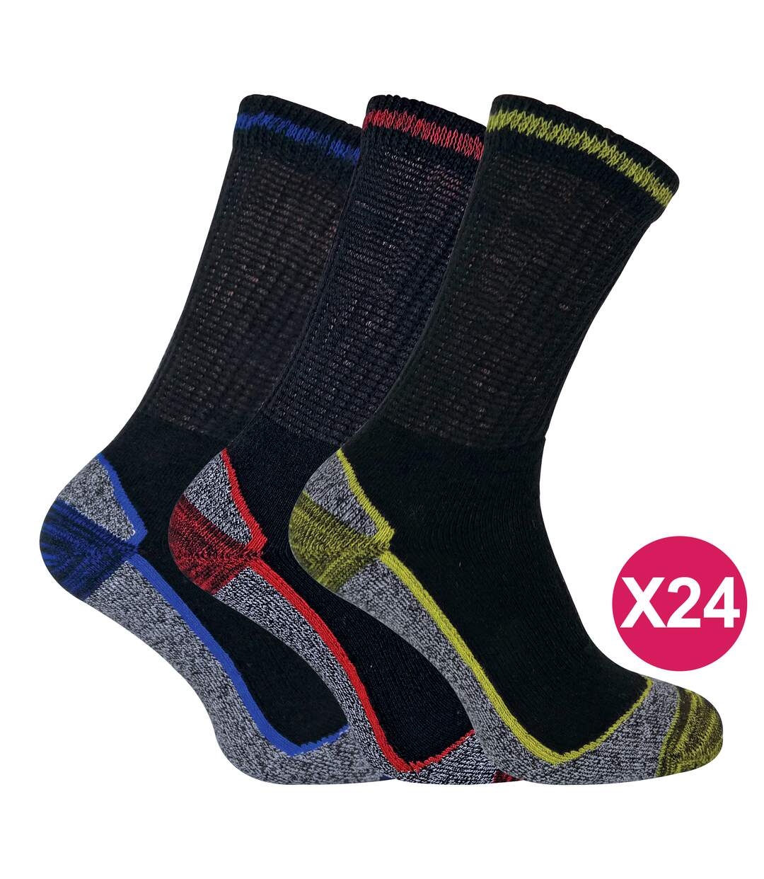 24 paires de chaussettes de travail en bambou doux et respirantes pour hommes-1