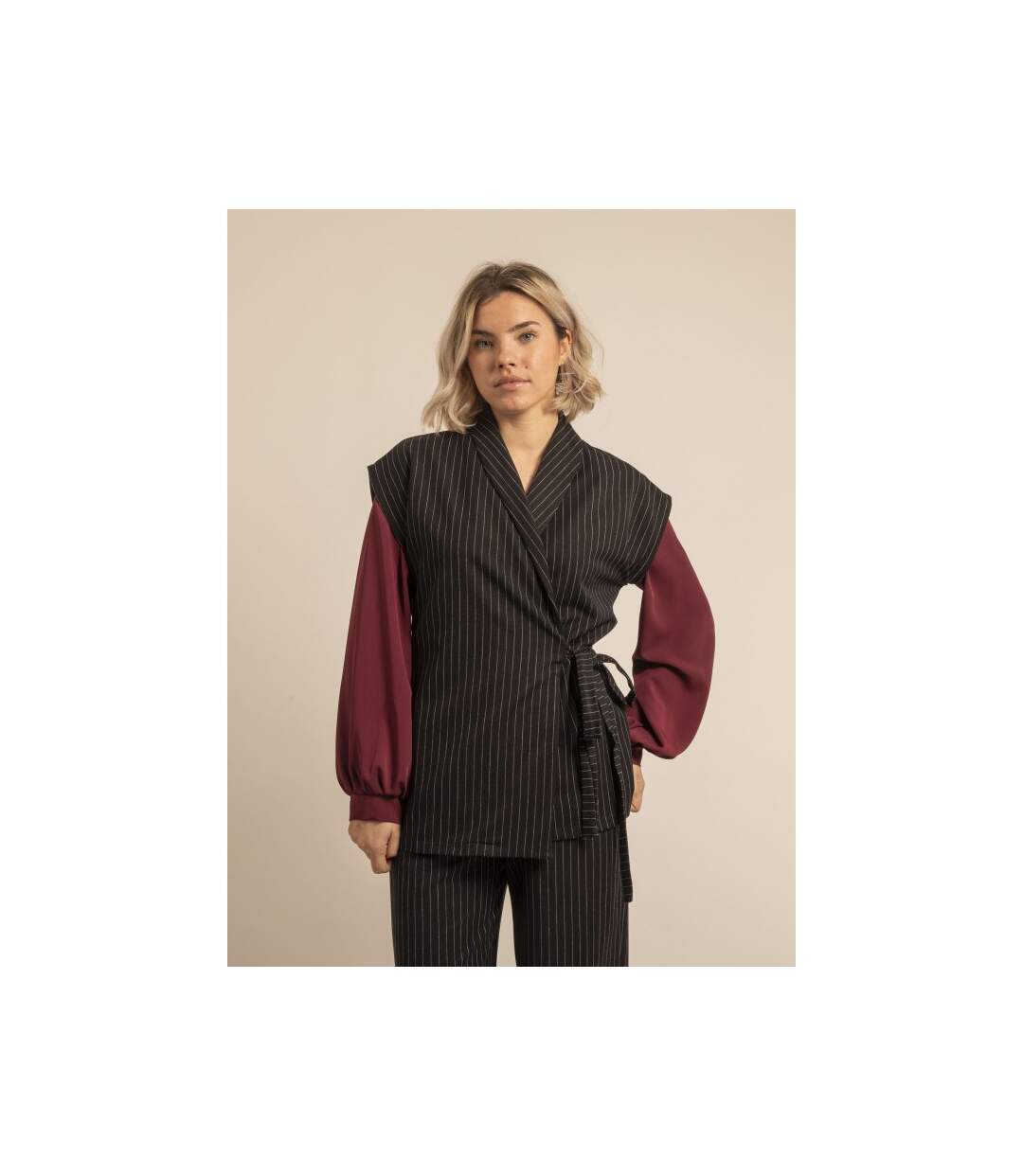 Veste sans manches rayures UVINNY - Dona X Lisa-1