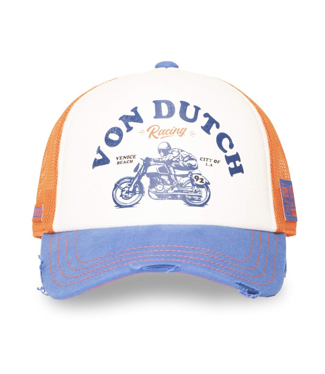 Casquette trucker avec filet effet usé avec print Crew Racing Vondutch-2