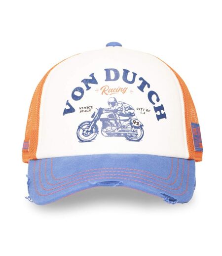 Casquette trucker avec filet effet usé avec print Crew Racing Vondutch