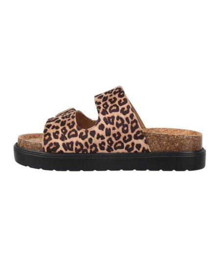 Sandales Motif/style Léopard Femme Beige Noir Biba