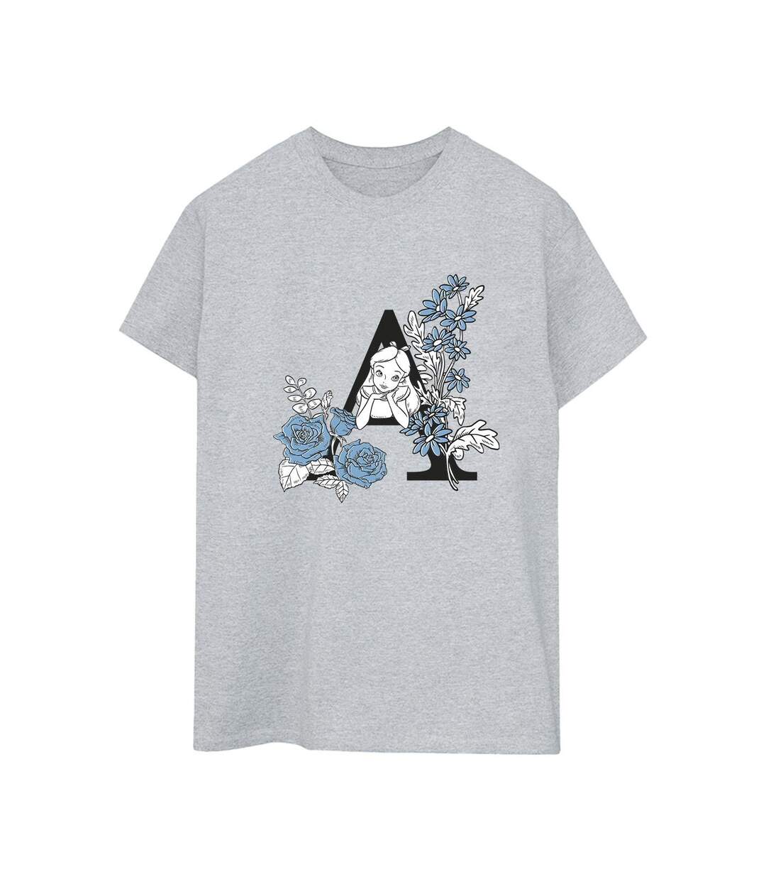 Disney - T-shirt ALICE IN WONDERLAND LETTER A - Femme (Gris sportif) - UTBI9059-1