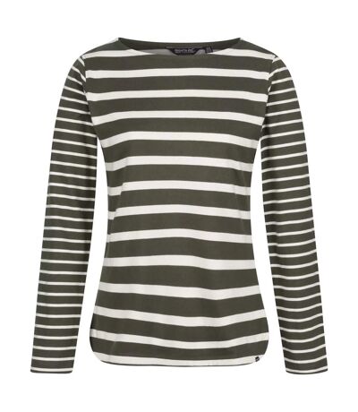 Regatta - T-shirt FARIDA - Femme (Kaki foncé / Beige clair) - UTRG8449