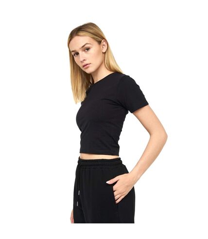 Womens/ladies tilly crop t-shirt black Juice