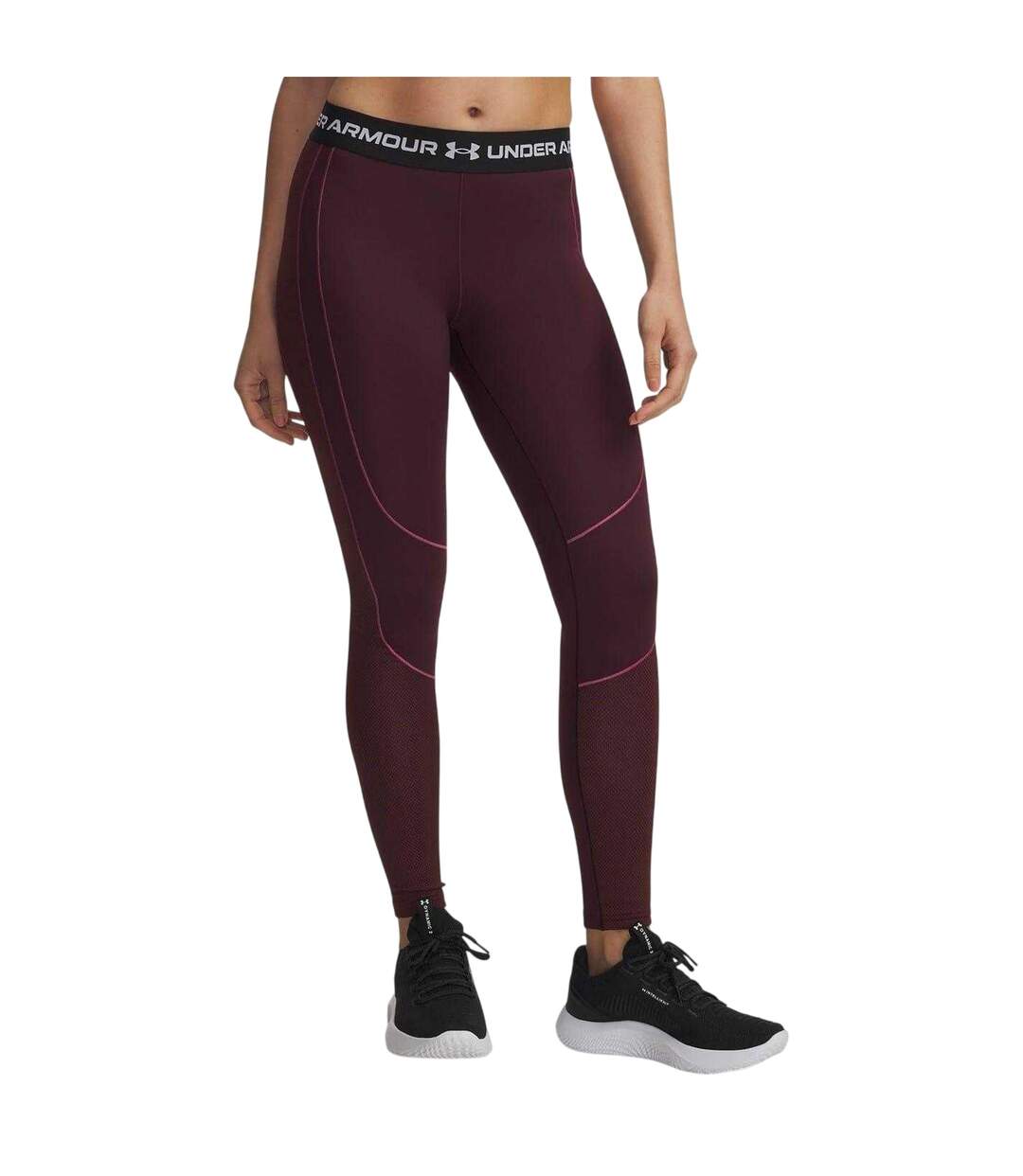 Legging Motif/style Texturé Femme Bordeaux Foncé Under Armour-2
