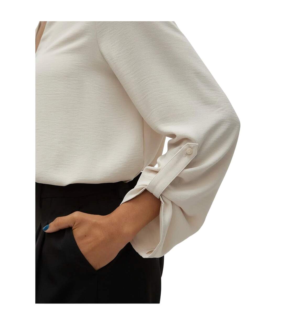 Blouse Manches Longues Femme Marron Clair Vero Moda-4