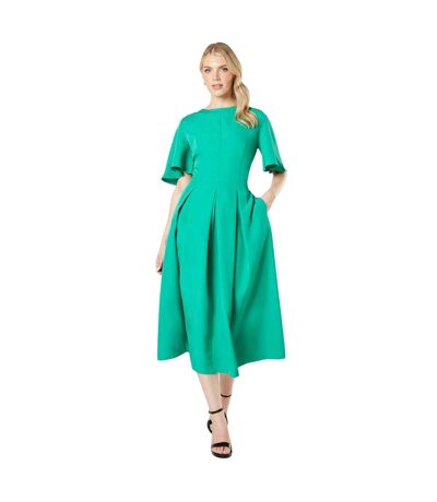 Womens/ladies detail seams midi dress green Principles