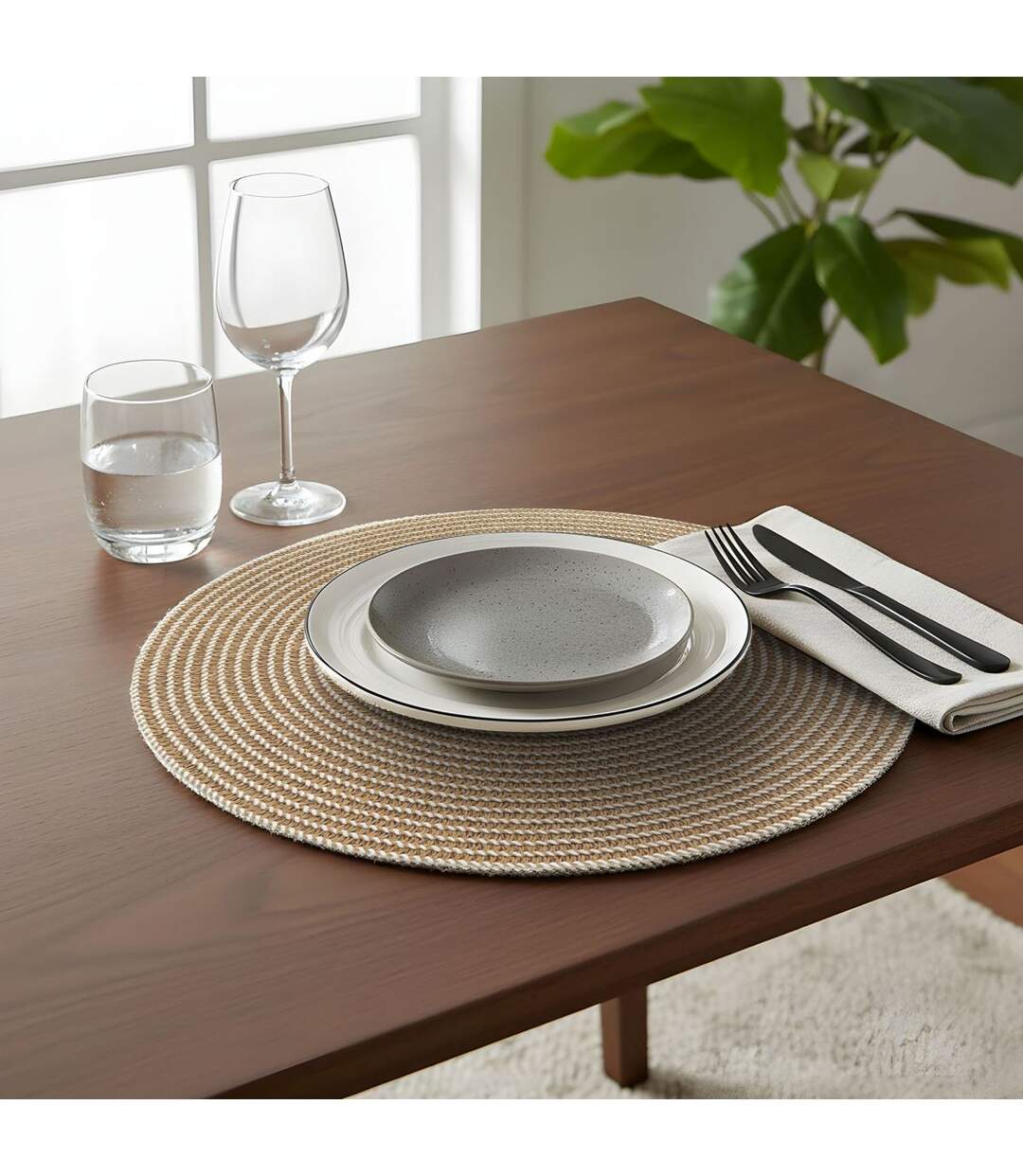 Set de Table en Papier Othello 38cm Naturel-4