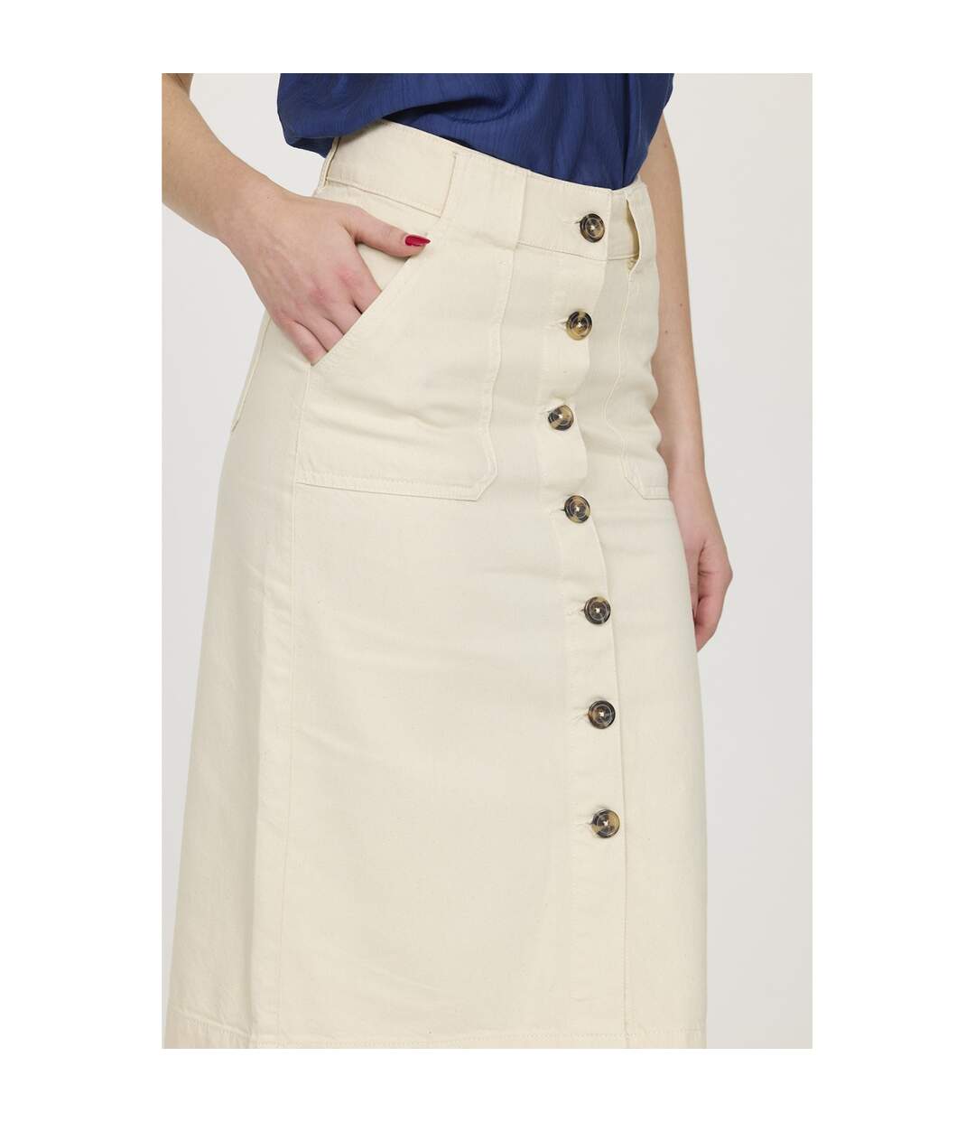 Jupe coton crayon POEME-5