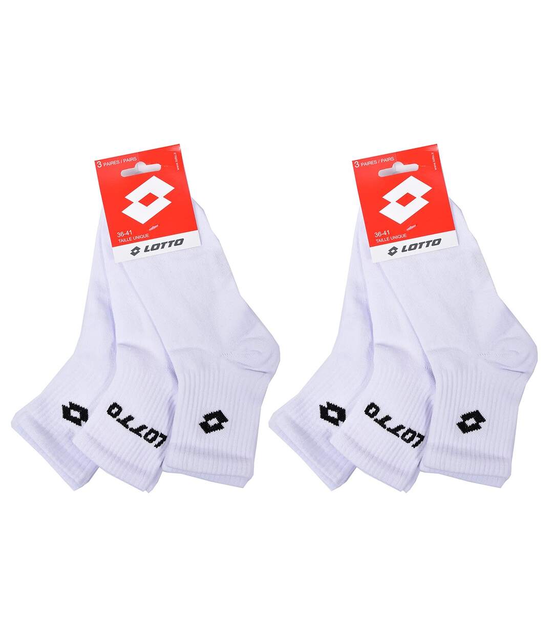 Chaussettes Femme LOTTO Socquettes Tiges 2 tiers Pack de 6 Paires WOMEN QUARTER BLANC-2