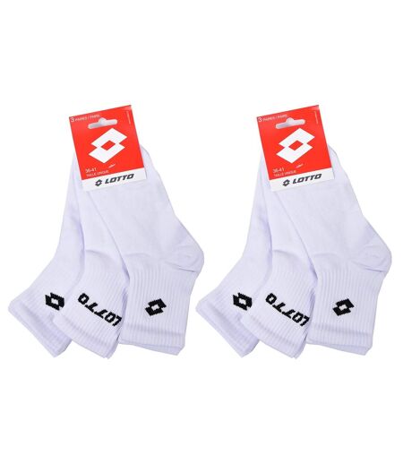 Chaussettes Femme LOTTO Socquettes Tiges 2 tiers Pack de 6 Paires WOMEN QUARTER BLANC