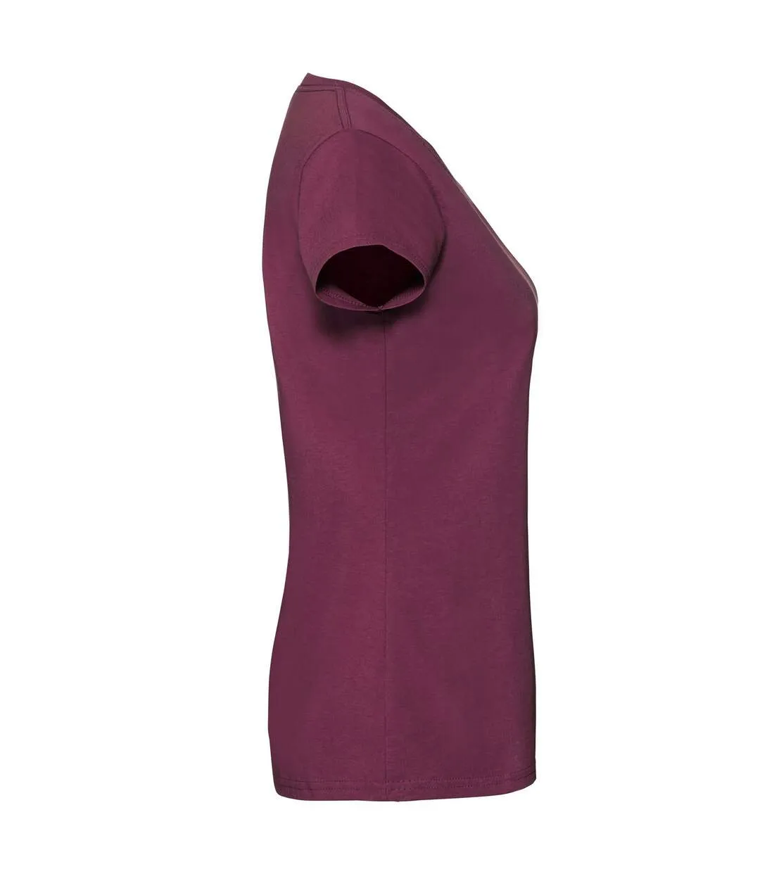 Womens/ladies Iconic 190 T-shirt Burgundy Fruit Of The Loom-3