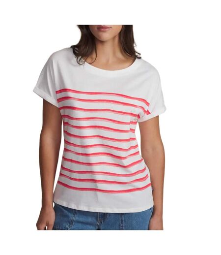 T-Shirt blanc/rouge femme tbs  hibiscus