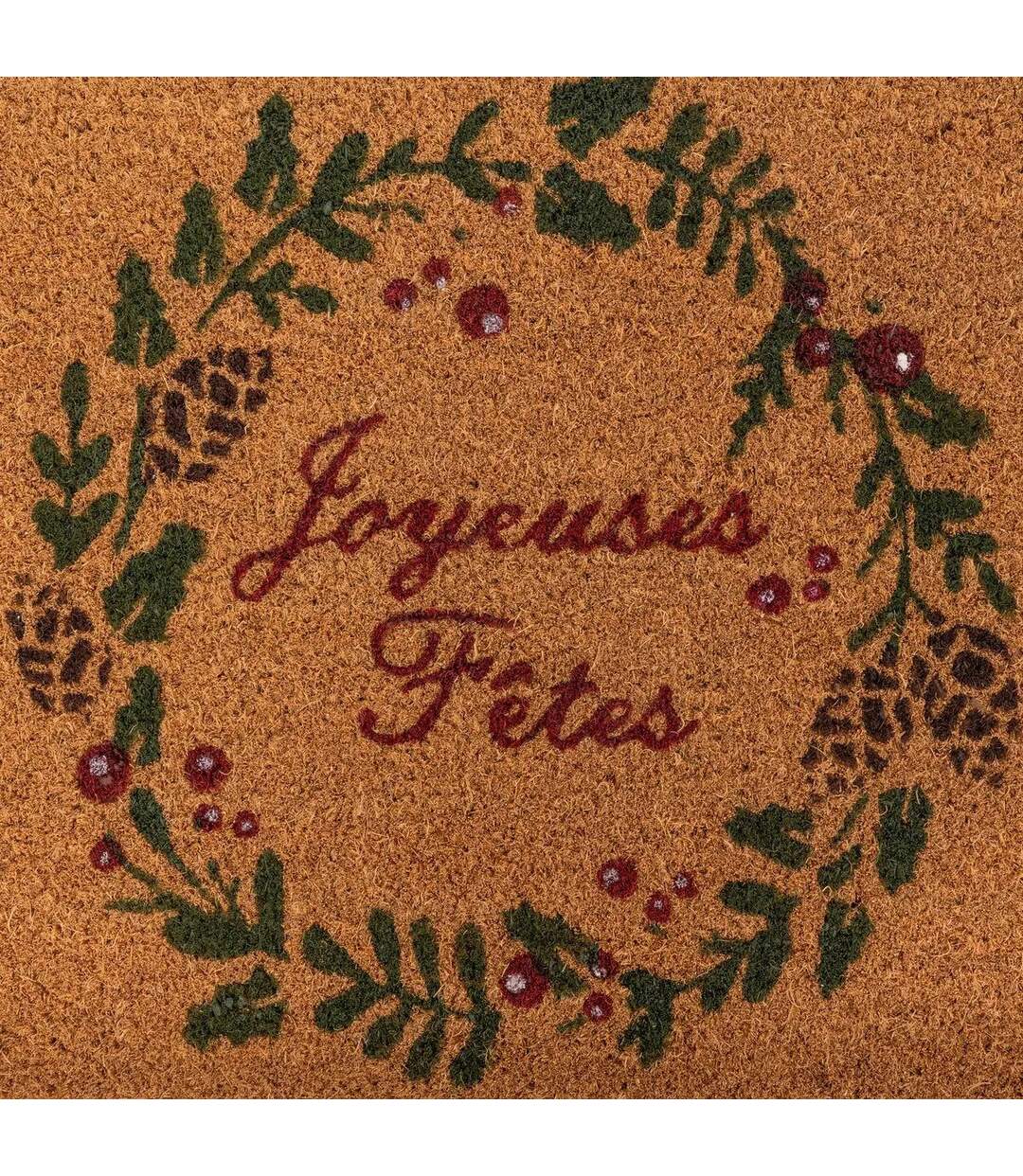 Paillasson en Coco Joyeuses Fêtes 40x60cm Marron-3