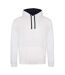Sweat À Capuche Varsity Adulte Blanc Bleu Marine Français Awdis-1