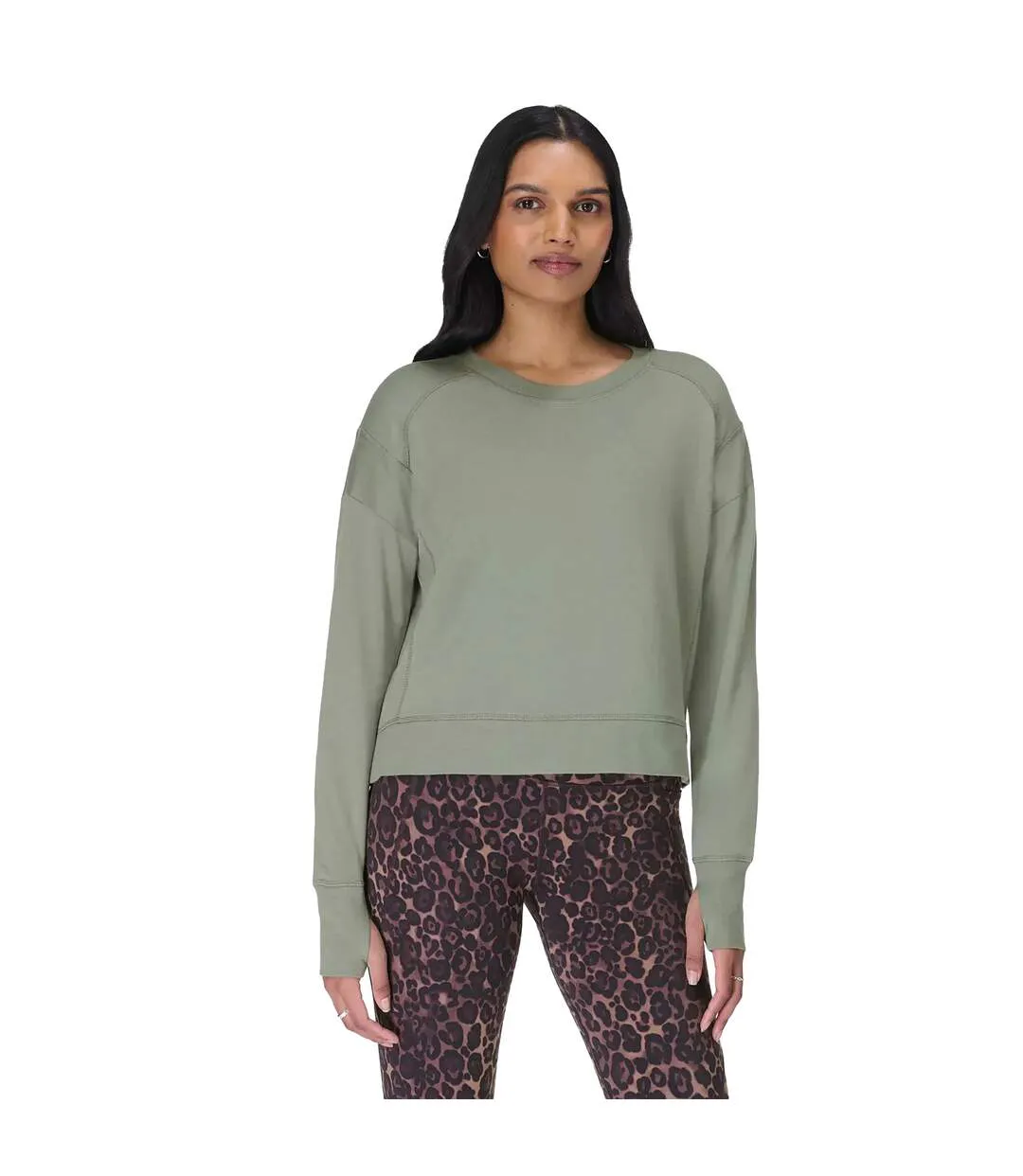 Sweat Court Manches Longues After Class Femme Vert Sweaty Betty-2