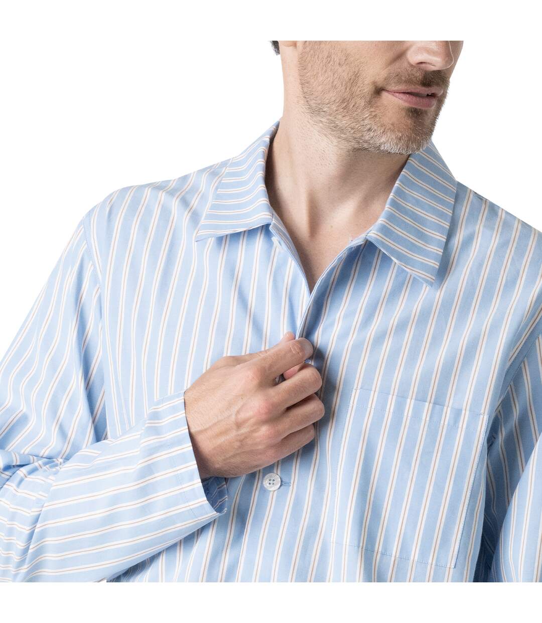 Pyjama long homme Popeline Eminence-5