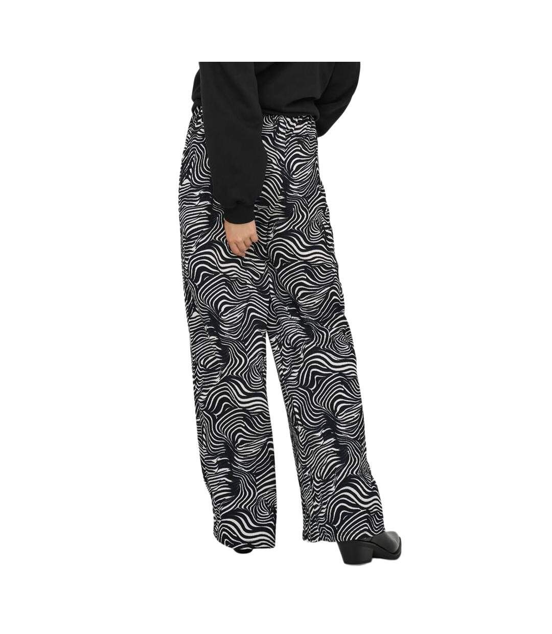 Pantalon fluide beige/noir femme jdy debbie - l-l32-2