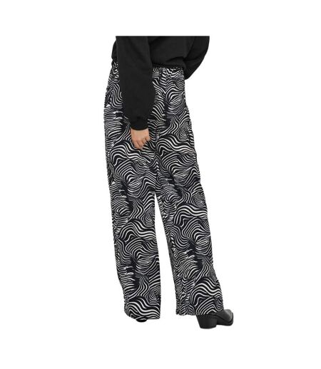 Pantalon fluide beige/noir femme jdy debbie - l-l32