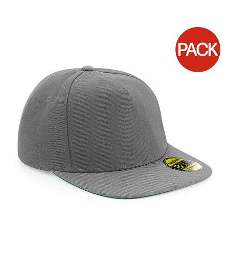 Lot de 2  casquettes à visière plate adulte gris Beechfield