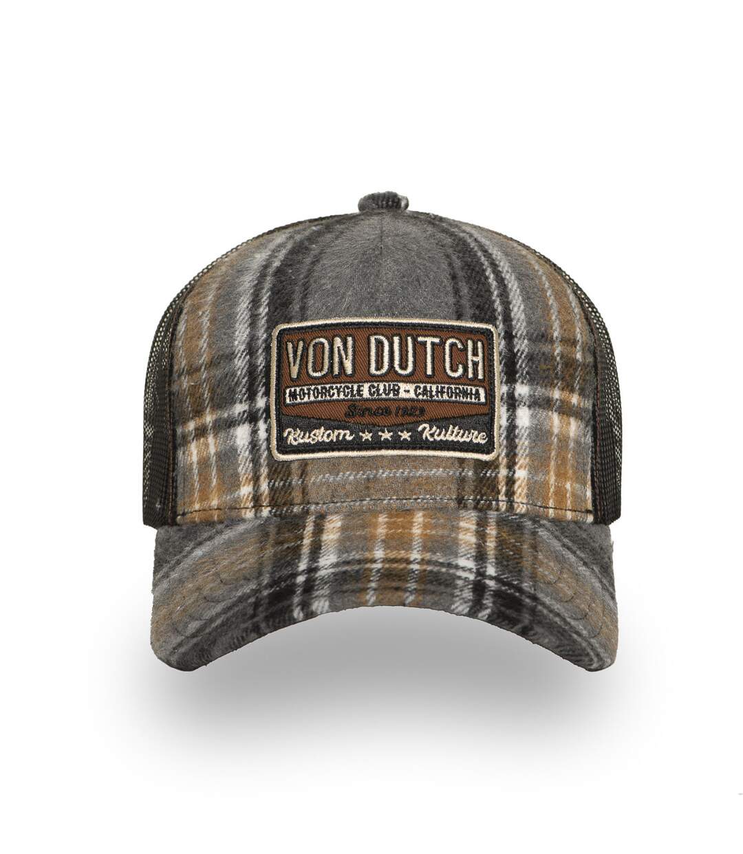 Casquette baseball avec filet adulte en flannelle à carreaux Car Vondutch-2