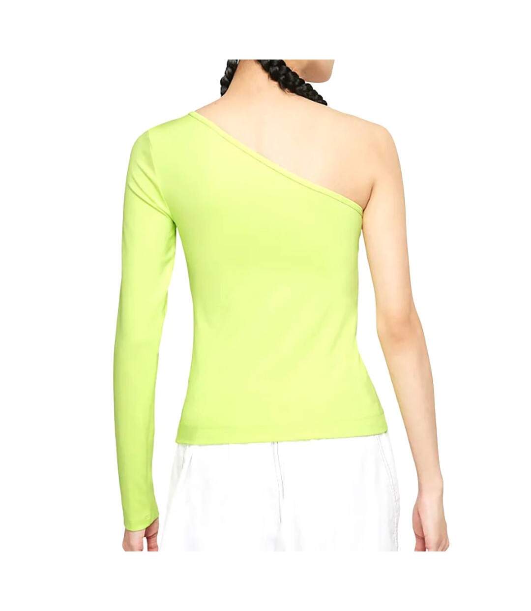 T-shirt asymétrique à manches longues Vert Fluo Femme Nike - L-2