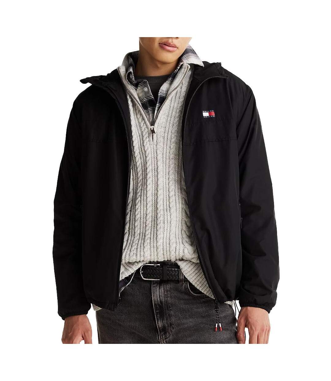 Veste noire homme tommy hilfiger fleece lined - l-1