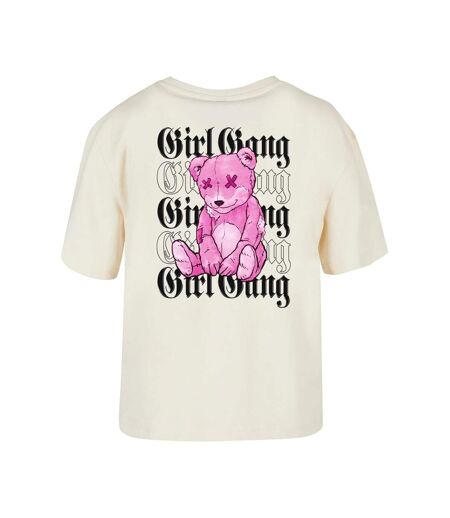 T-shirt Girl Gang Femme Sable Blanc Miss Tee