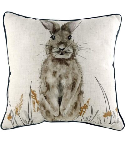 Evans Lichfield Oakwood Hare Throw Pillow Cover (Off White/Brown/Gray) (One Size)