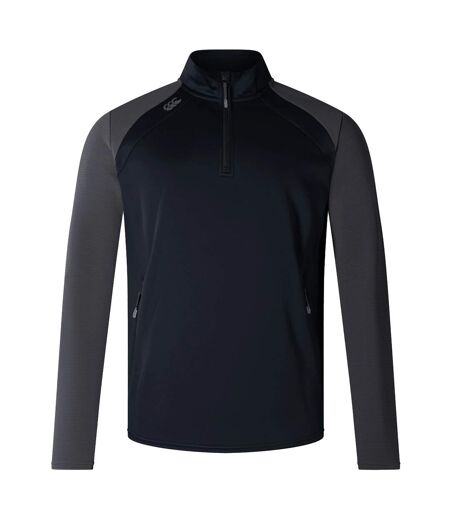 Unisex Adult Elite Quarter Zip Pullover Black Canterbury
