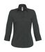 B&C Womens/Ladies Milano 3/4 Sleeve Corporate Poplin Shirt (Black)