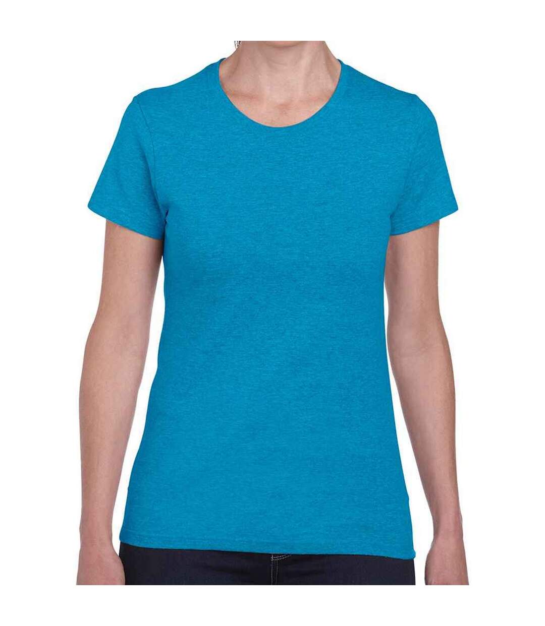 T-shirt heavy cotton femme bleu saphir chiné Gildan-1