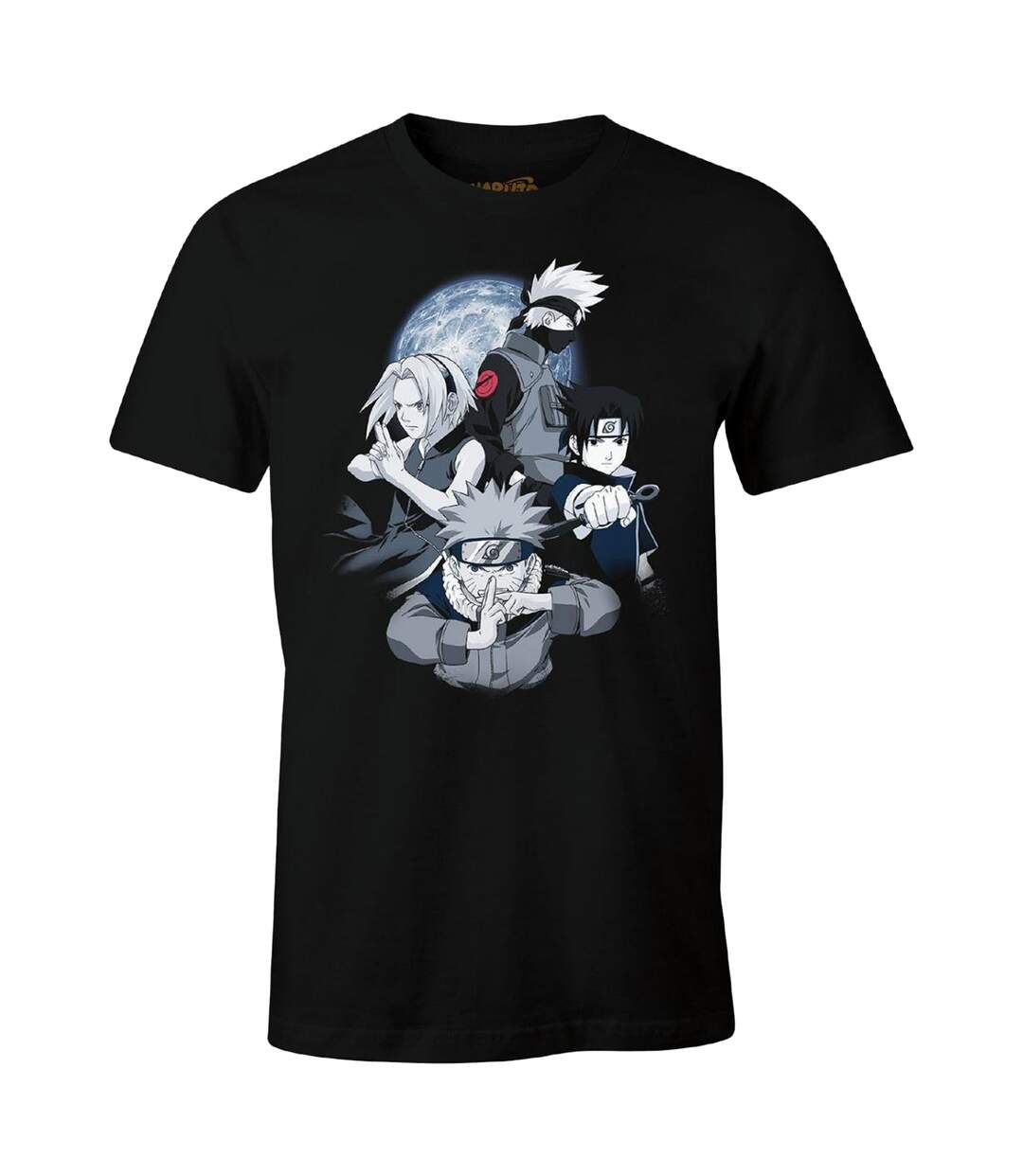 T-shirt Motif/style Équipe Homme Noir Naruto-1