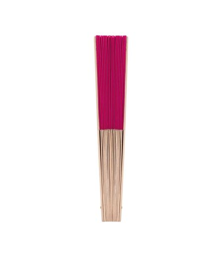 Fanny Wood Wood Handheld Fan One Size Fuchsia MidOcean