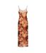 Robe Longue Femme Orange Noir Hugo-3