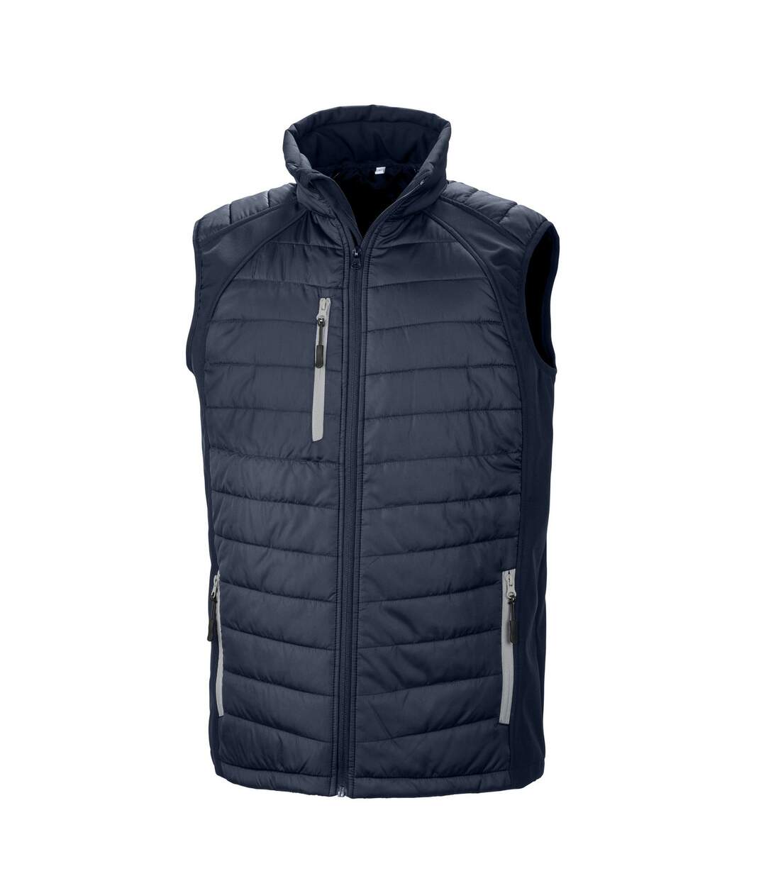 Doudoune Sans Manches Compass Homme Bleu Marine Gris Result Genuine Recycled-1