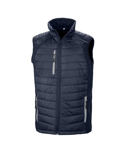 Doudoune Sans Manches Compass Homme Bleu Marine Gris Result Genuine Recycled
