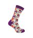 1 Pack Mens Novelty Purple Happy Cat Bamboo Socks-1